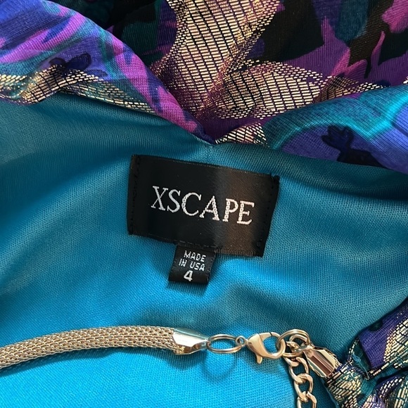 Gown- Xscape dress- multi color- size 4- floor length - Picture 4 of 7